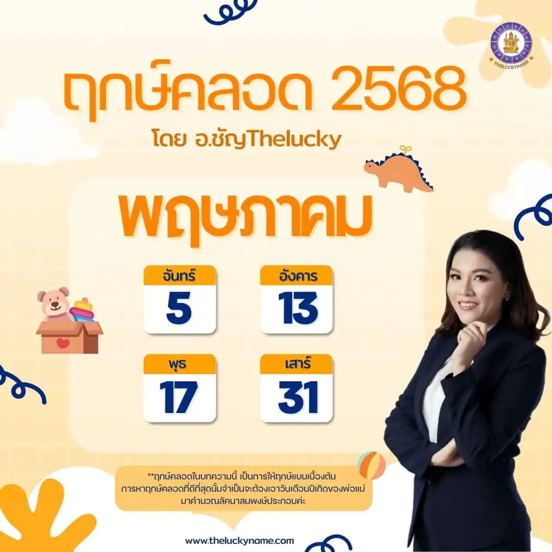 ฤกษ์คลอด 2568 ฤกษ์ผ่าคลอดฤกษ์ดีเสริมดวงอภิชาตบุตร By อ.ชัญ Thelucky