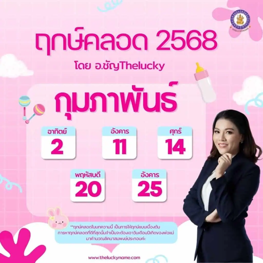 ฤกษ์คลอดกุมภาพันธ์2568