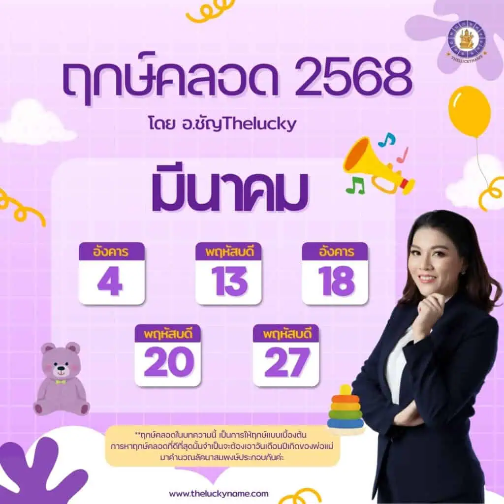 ฤกษ์คลอดมีนาคม2568