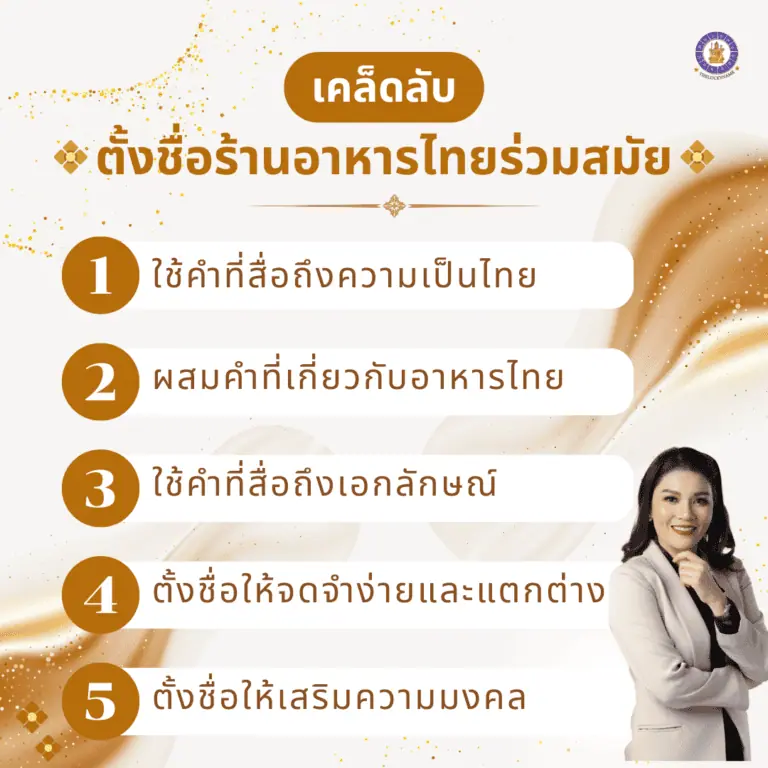 เคล็ดลับในการตั้งชื่อร้านอาหารไทยแบบร่วมสมัย​